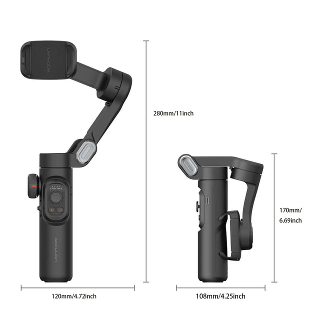 3-Axis Handheld Gimbal Stabilizer for Smartphone with Fill Light for iPhone and Android
