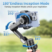 3-Axis Handheld Gimbal Stabilizer for Smartphone with Fill Light for iPhone and Android