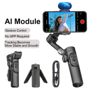 3-Axis Handheld Gimbal Stabilizer for Smartphone with Fill Light for iPhone and Android